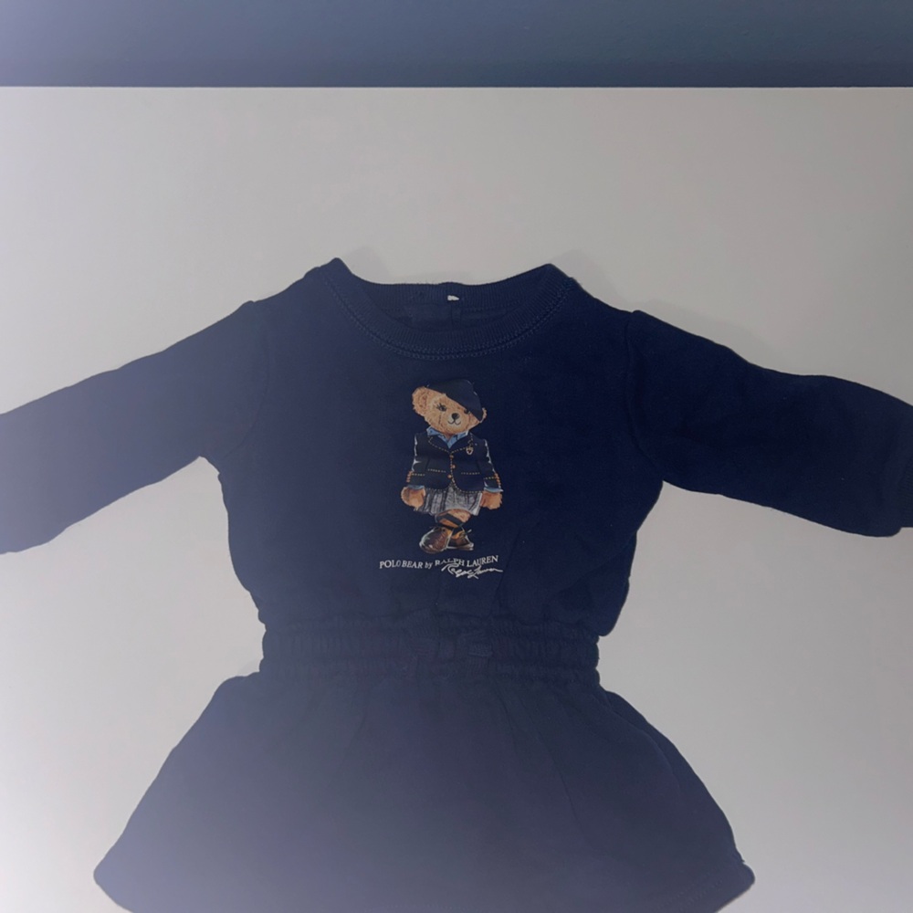 Baby Ralph Lauren long sleeves dress navy blue